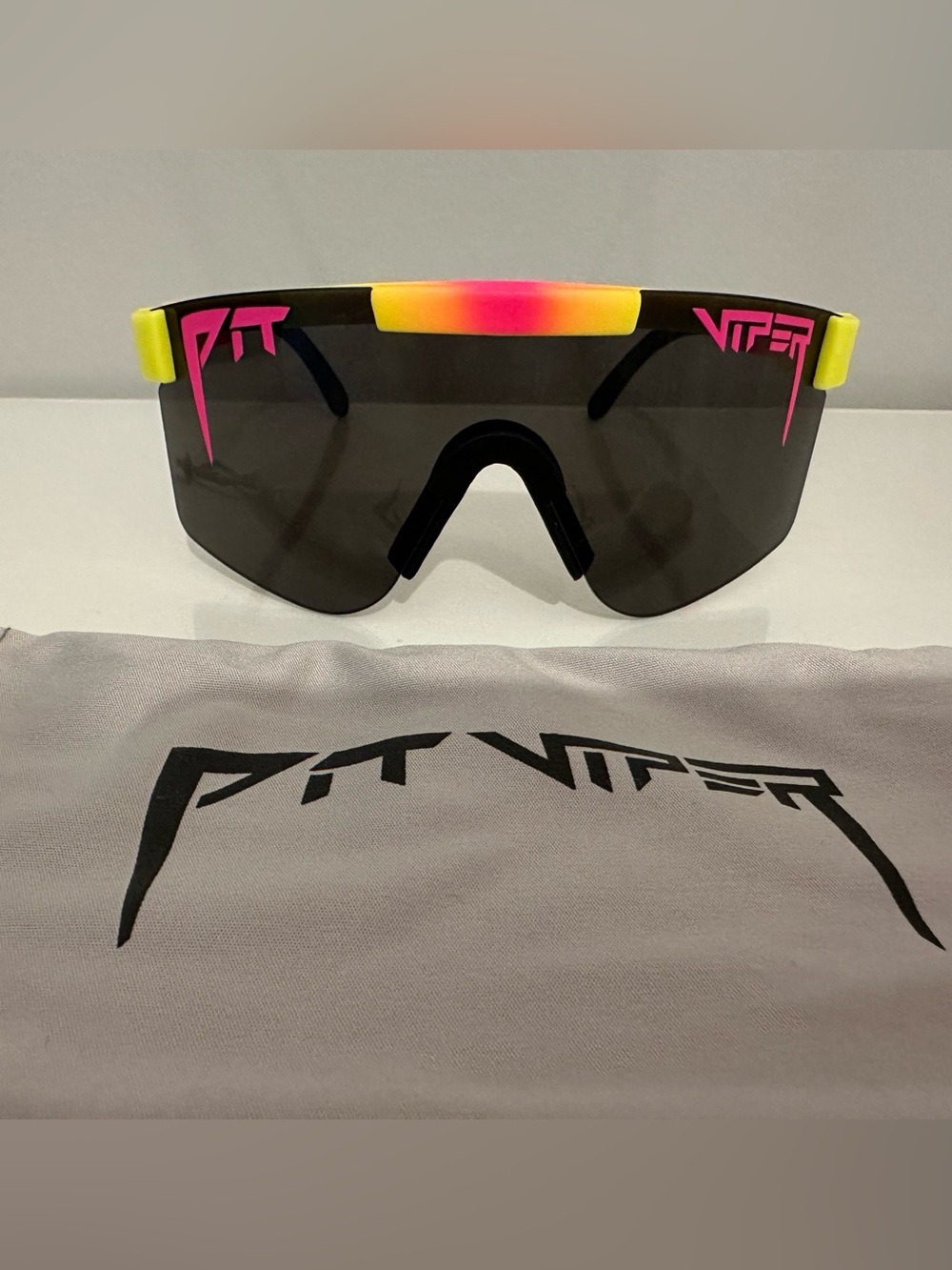 Pit Viper Kids Neon Yellow & Hot Pink Shield Sunglasses